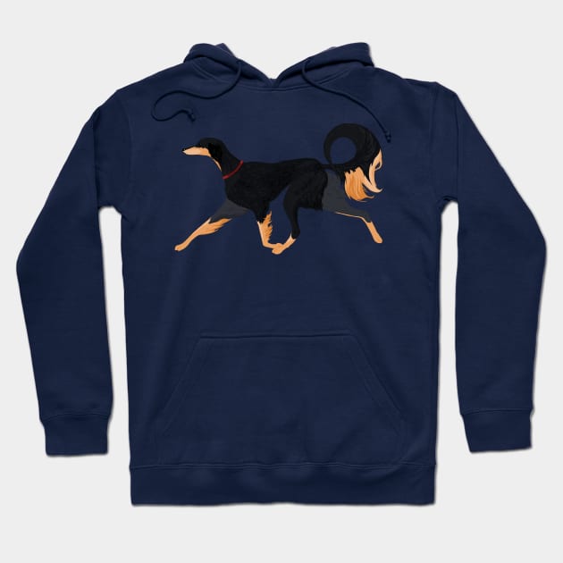 Saluki dog trotting Hoodie by rsutton